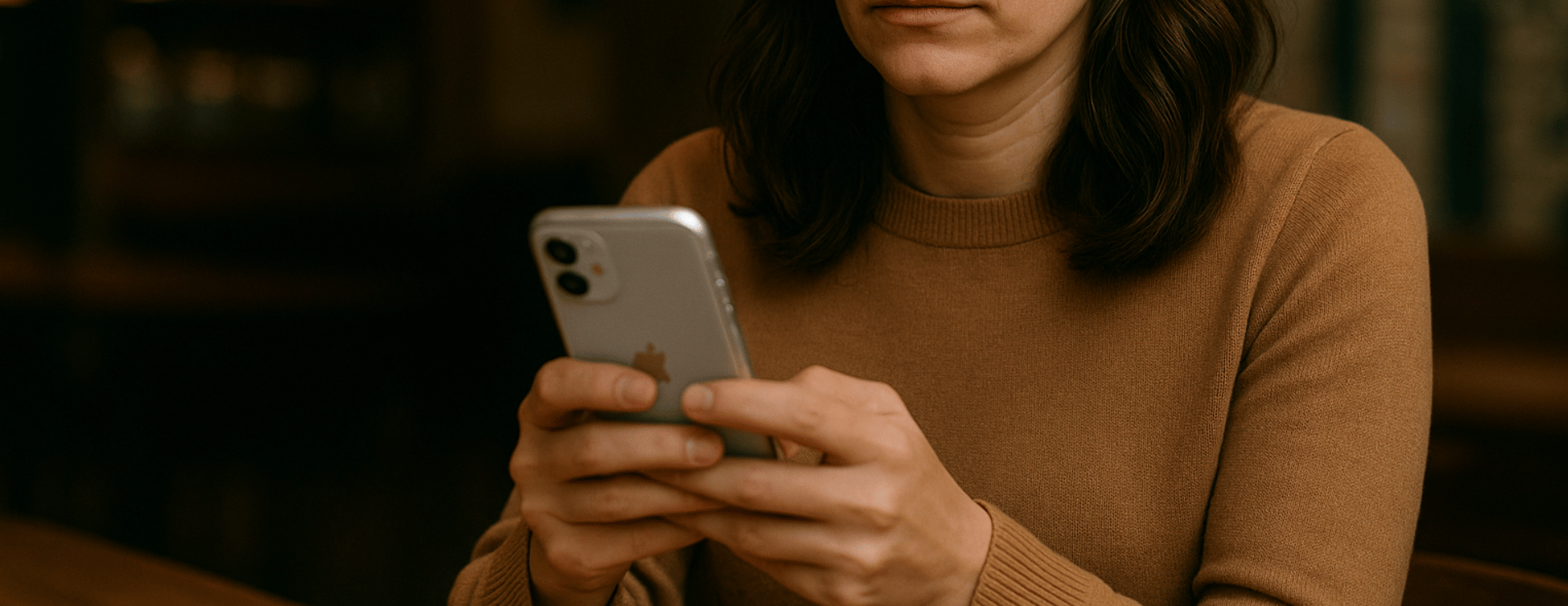 Persona haciendo scroll en su móvil